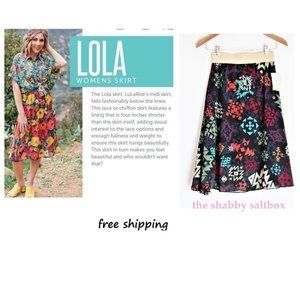 LulaRoe Skirt LOLA Tribal Midi Breezy Carefree XXS Casual Aztec Color Block